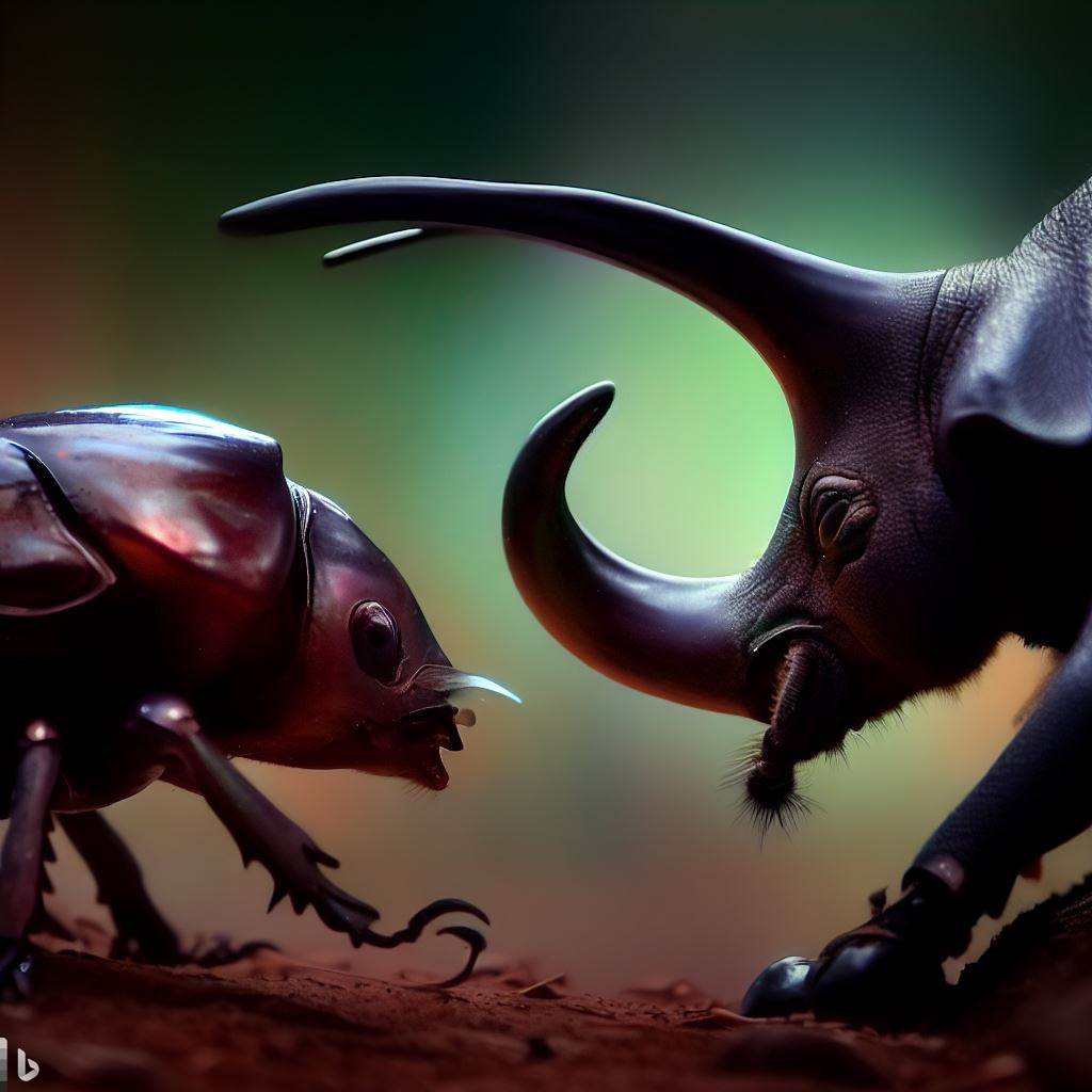 elephant beetle vs rhino beetle